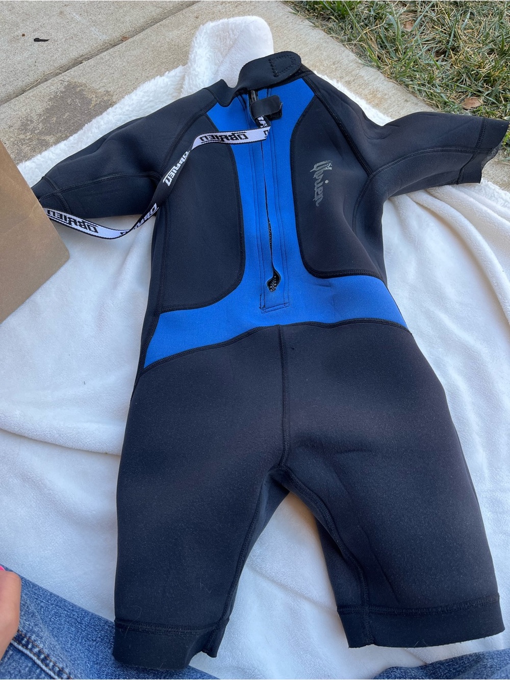 Kids Blue and Black One-Piece Wetsuit - Youth Shorty
